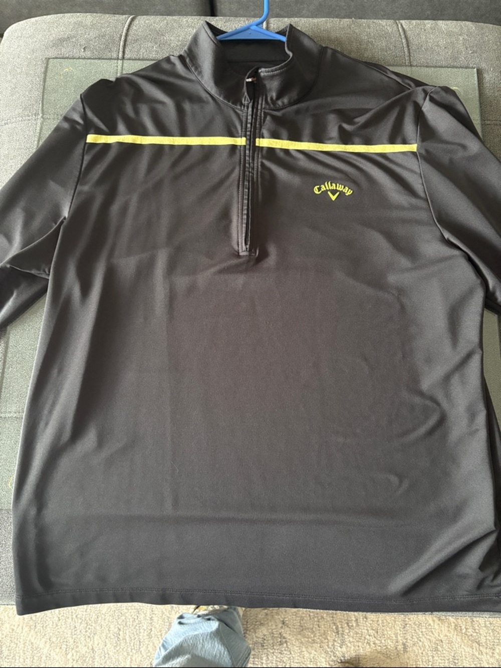 Callaway Black Performance Half-Zip Pullover with Yellow Stripe